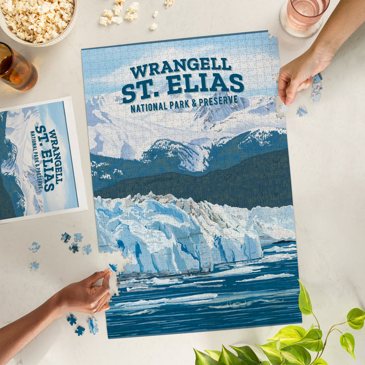 Wrangell-St. Elias National Park and Preserve, Alaska, Painterly National Park Series, Jigsaw Puzzle