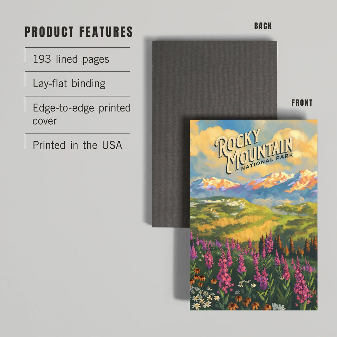 Lined 6x9 Journal, Rocky Mountain National Park, Colorado, Oil Painting National Park Series, Lay Flat, 193 Pages, FSC paper