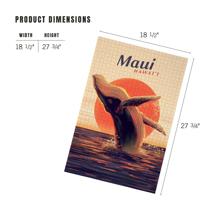 Maui, Hawaii, Humpback Whale at Sunset, 1000 Piece Jigsaw Puzzle