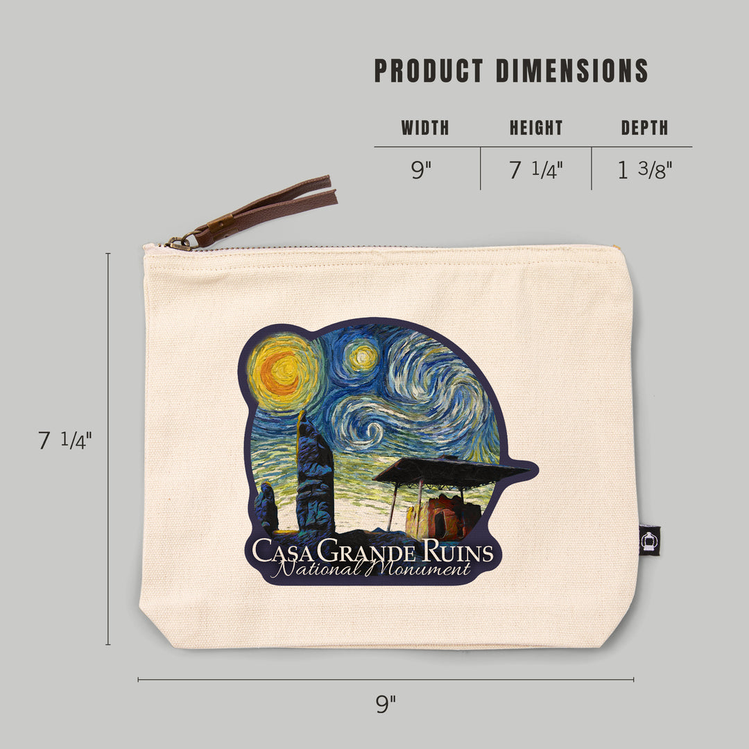 Casa Grande Ruins National Monument, Arizona, Starry Night, Contour, Lantern Press Artwork, Accessory Go Bag