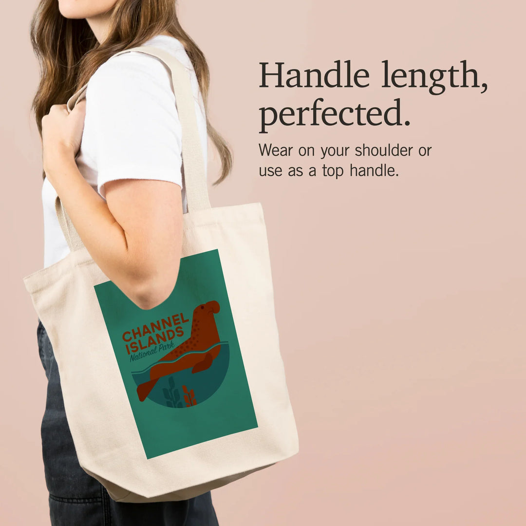 Channel Islands National Park, California, Elephant Seal, Geometric,, Tote Bag