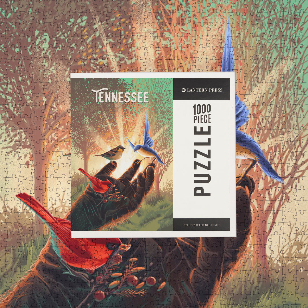 Tennessee, Kindness is Legendary, Bigfoot With Birds, 1000 Piece Jigsaw Puzzle