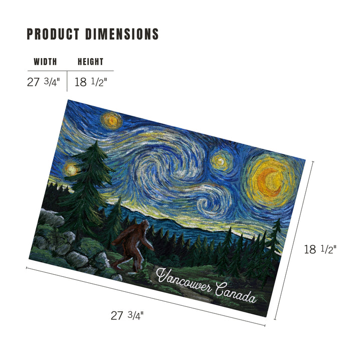 Vancouver, British Columbia, Van Gogh Starry Night, Bigfoot, Jigsaw Puzzle