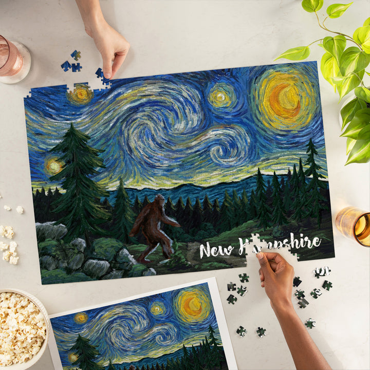 New Hampshire, Starry Night, Bigfoot, Jigsaw Puzzle