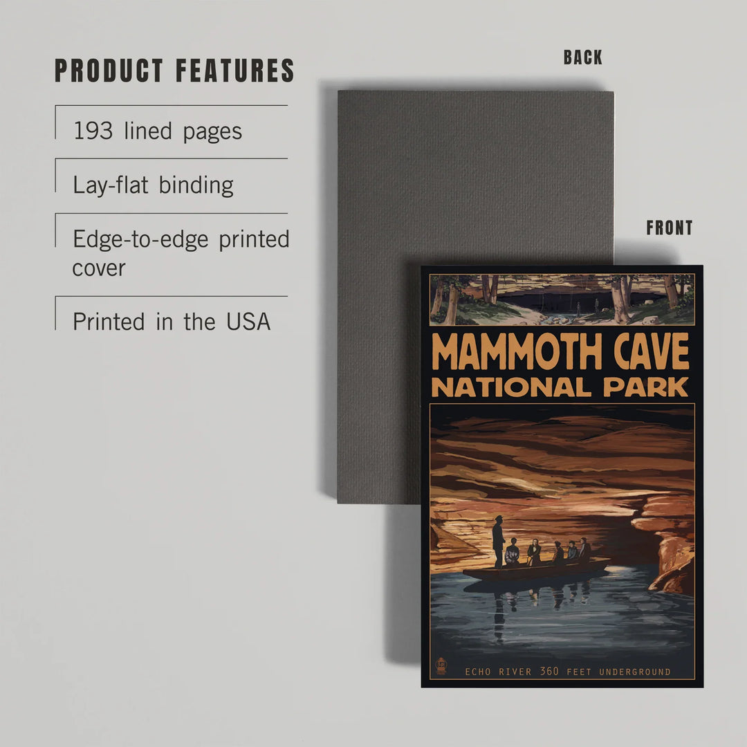 Lined 6x9 Journal, Mammoth Cave National Park, Kentucky, Echo River, Lay Flat, 193 Pages, FSC paper
