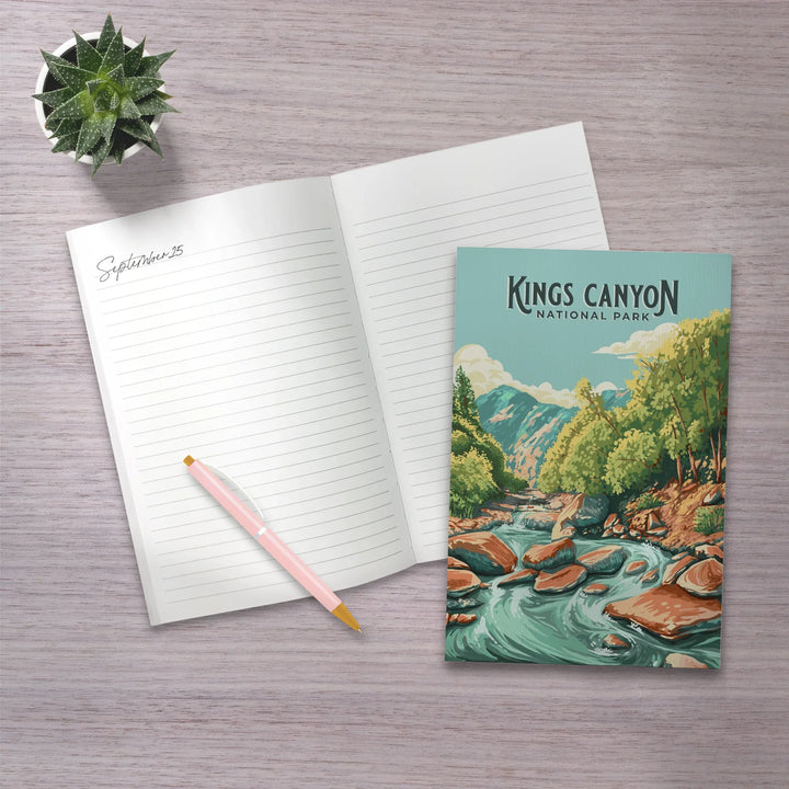 Lined 6x9 Journal, Kings Canyon National Park, California, Painterly National Park Series, Lay Flat, 193 Pages, FSC paper