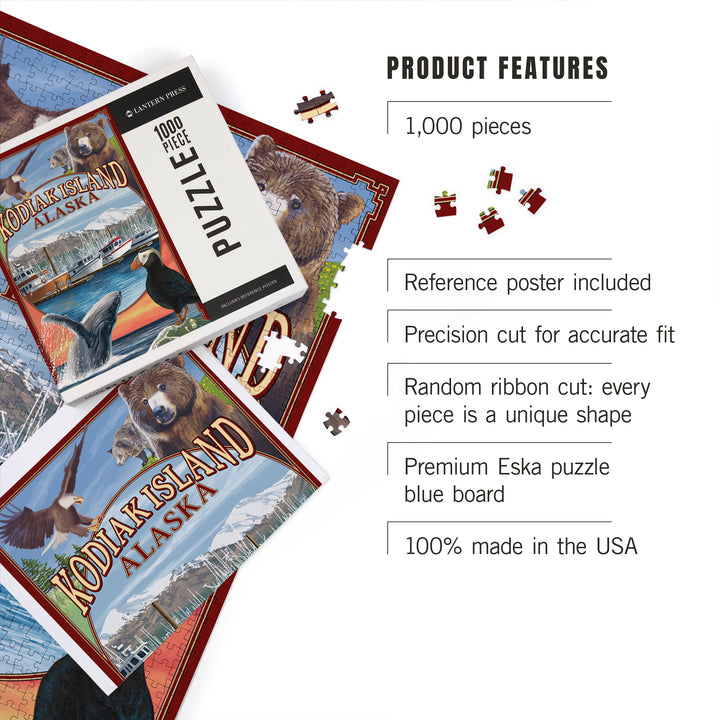 Kodiak Island, Alaska, Montage Views, 1000 Piece Jigsaw Puzzle