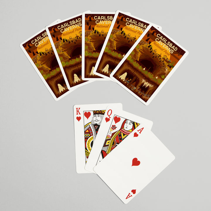 Playing Cards, Carlsbad Caverns National Park, New Mexico, Geometric National Park Series, 52 Card Deck with Jokers in Box, Unique Art