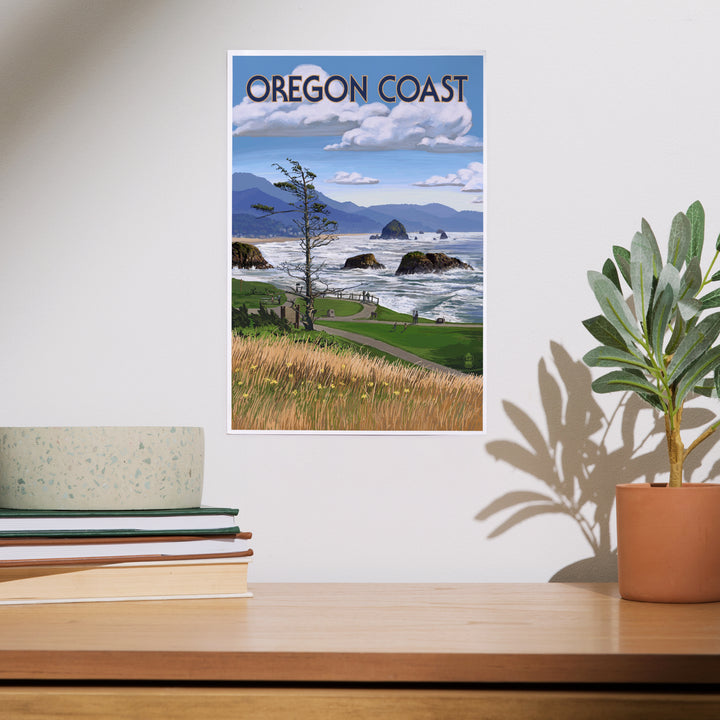 Oregon Coast, Haystack Rock Scene, Art & Giclee Prints