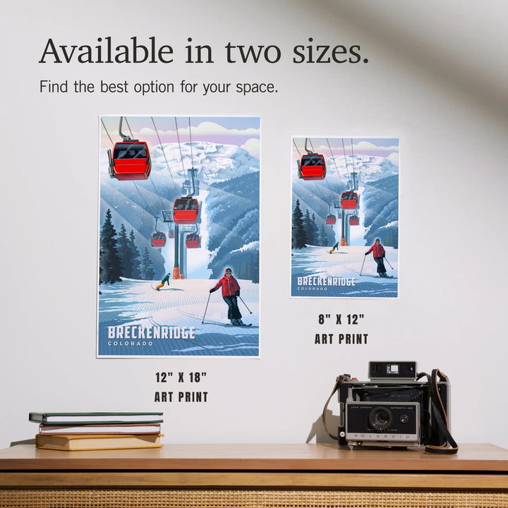 Breckenridge, Colorado, Lithograph, Gondolas, Art & Giclee Prints