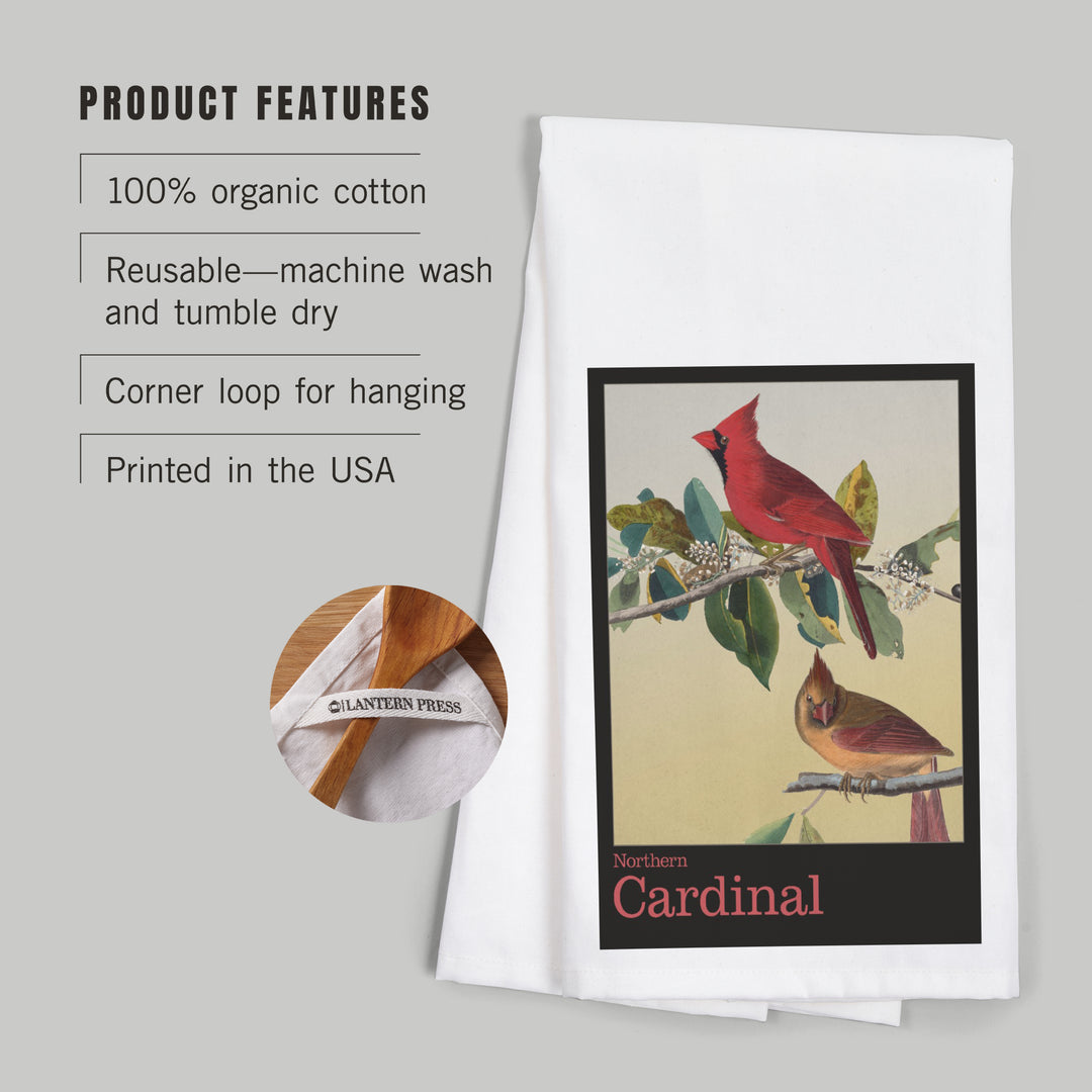 Audubon Birds of North America, Cardinal, Organic Cotton Kitchen Tea Towels