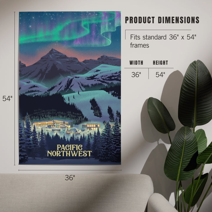 Pacific Northwest, Village Northern Lights, Art & Giclee Prints
