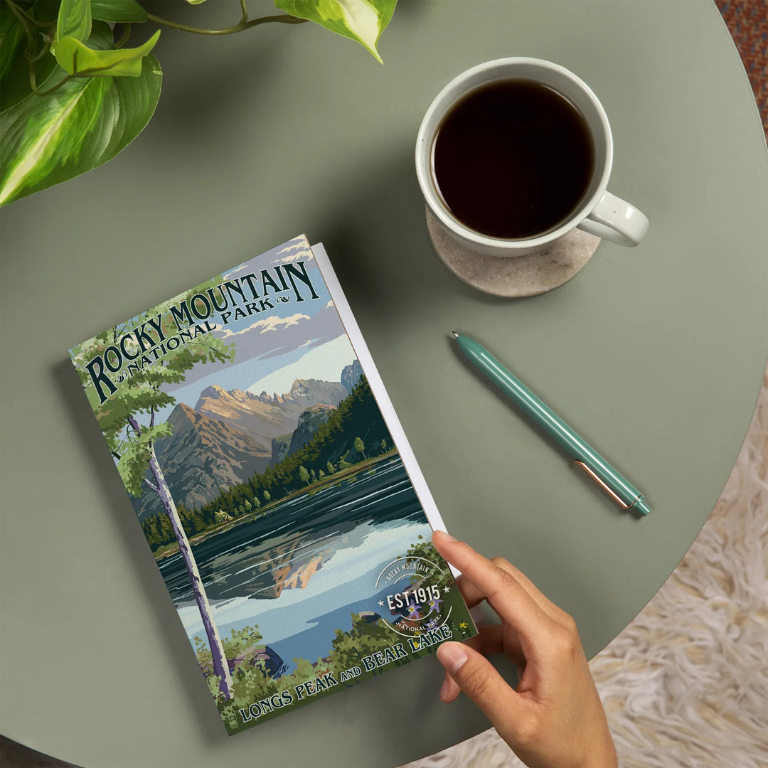 Lined 6x9 Journal, Rocky Mountain National Park, Colorado, Longs Peak and Bear Lake Press, Lay Flat, 193 Pages, FSC paper