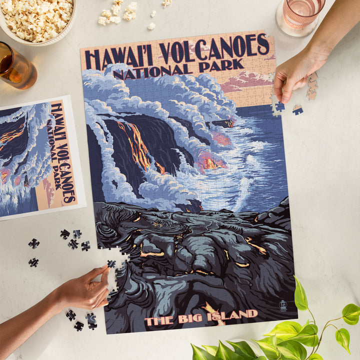 The Big Island, Hawaii, Lava Flow Scene, Jigsaw Puzzle