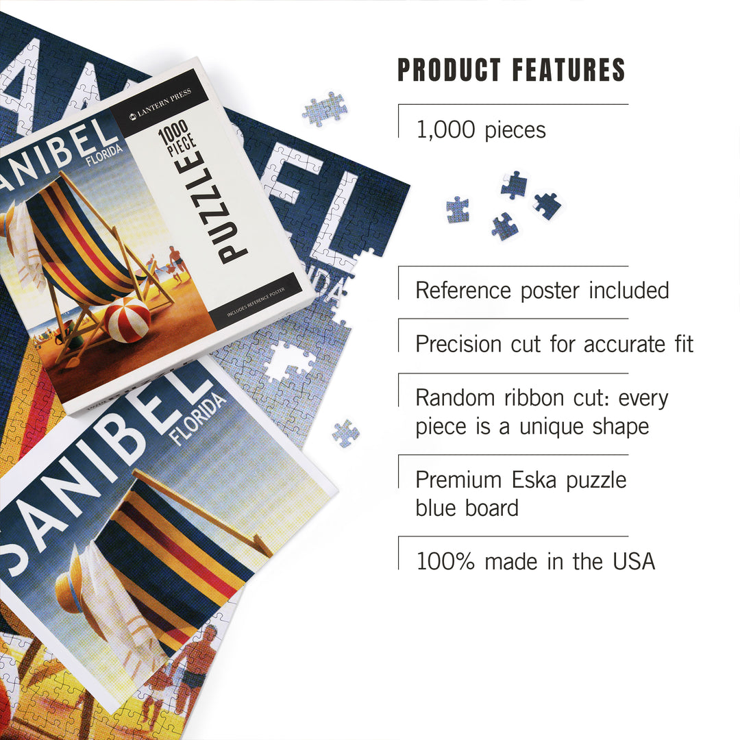 Sanibel, Florida, Beach Chair and Ball, 1000 Piece Jigsaw Puzzle