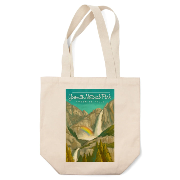 Yosemite National Park, California, Yosemite Falls and Rainbow, Tote Bag