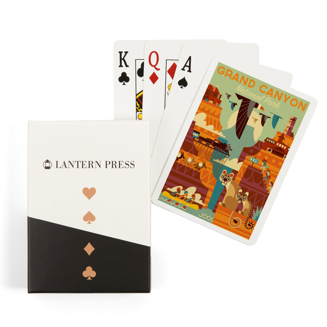 Playing Cards, Grand Canyon National Park, Arizona, Geometric National Park Series, 52 Card Deck with Jokers in Box, Unique Art
