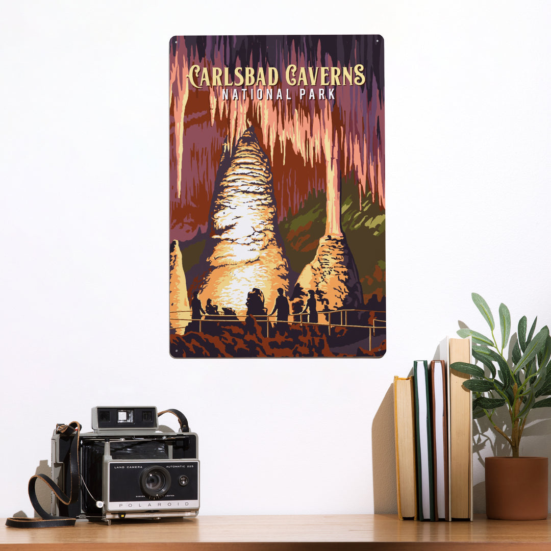 Carlsbad Caverns National Park, New Mexico, Painterly National Park Series, Metal Signs - Lantern Press