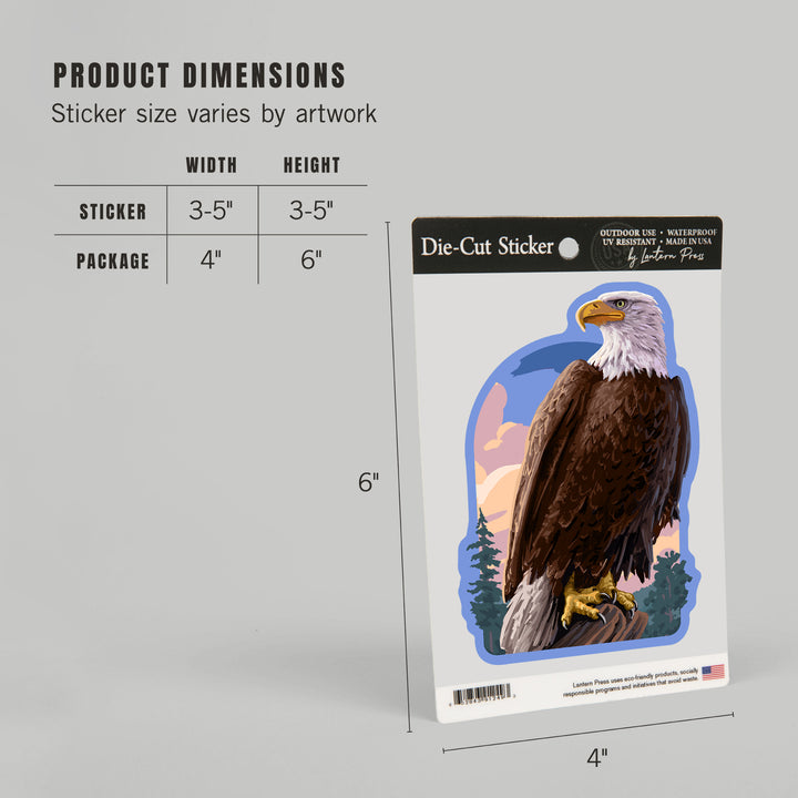 Painterly, Bald Eagle, Vinyl Sticker