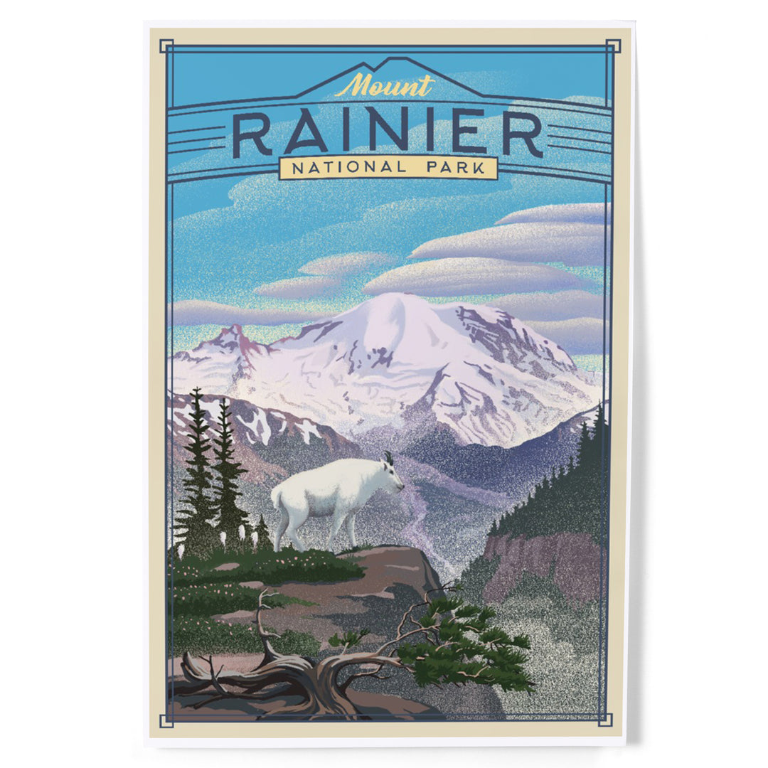 Mt. Rainier National Park, Lithograph National Park Series, Art & Giclee Prints