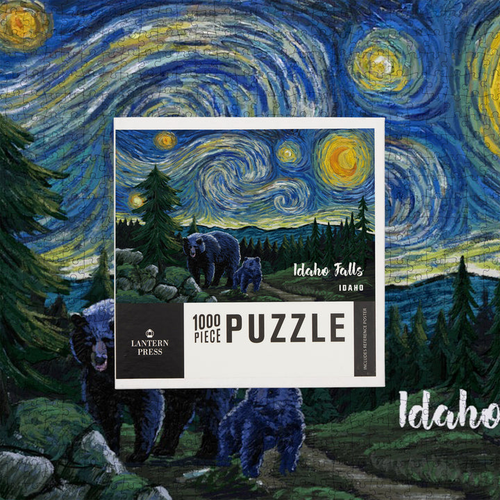 Idaho Falls, Idaho, Starry Night, Bear and Cub, Jigsaw Puzzle