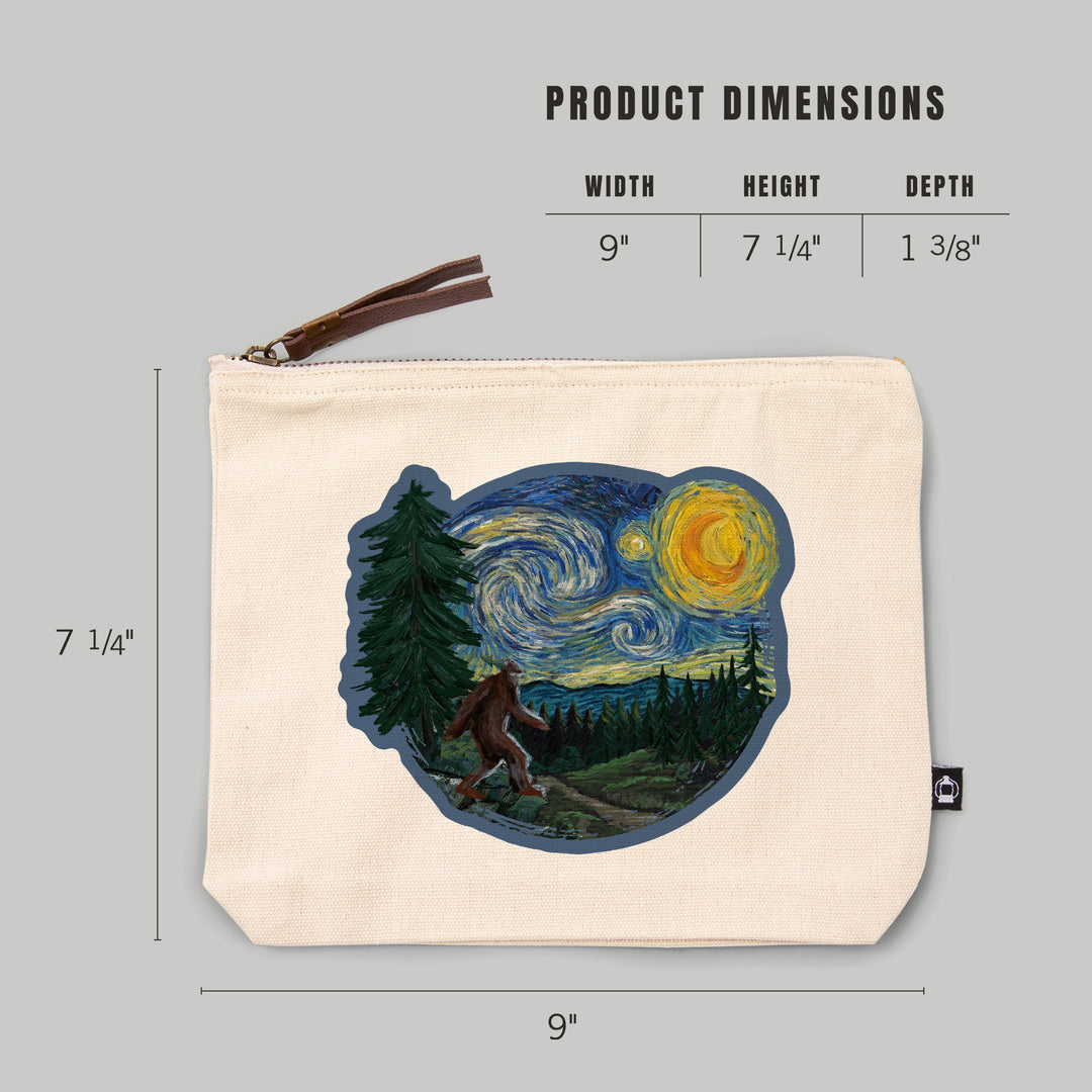 Northwest, Starry Night, Bigfoot, Contour, Lantern Press Artwork, Accessory Go Bag