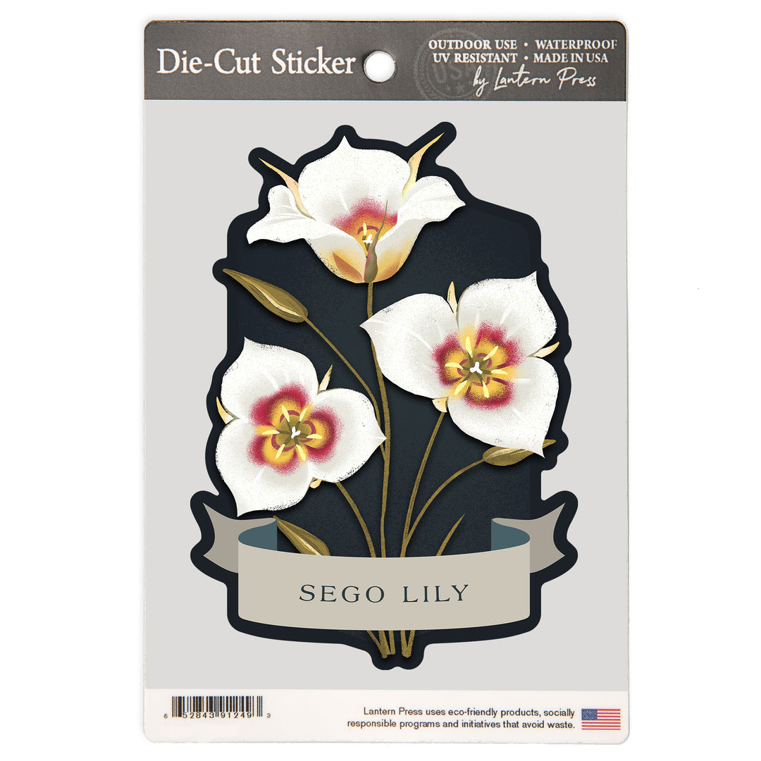 Vintage Flora Noir, Sego Lily, Vinyl Sticker