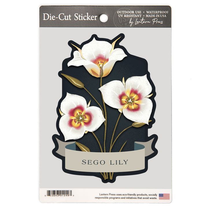 Vintage Flora Noir, Sego Lily, Vinyl Sticker