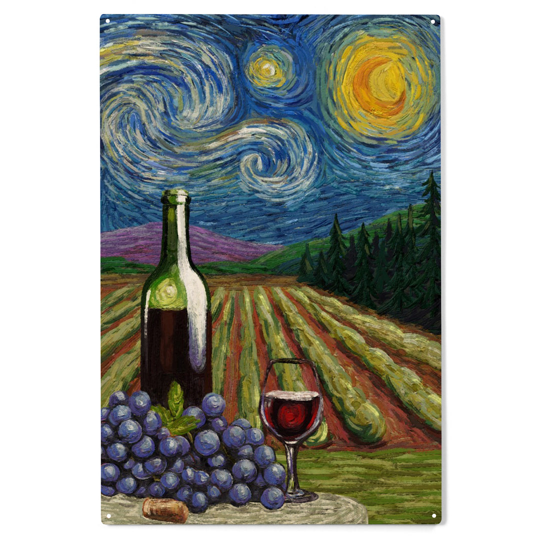 Vineyard, Starry Night, Wood Sign and Postcards