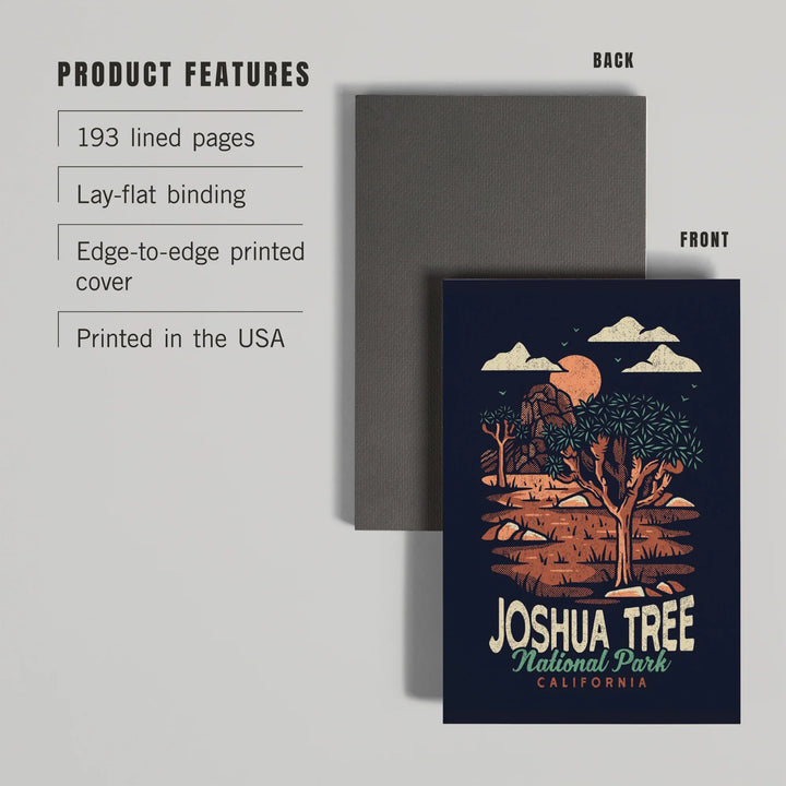 Lined 6x9 Journal, Joshua Tree National Park, California, Distressed Vector, Lay Flat, 193 Pages, FSC paper