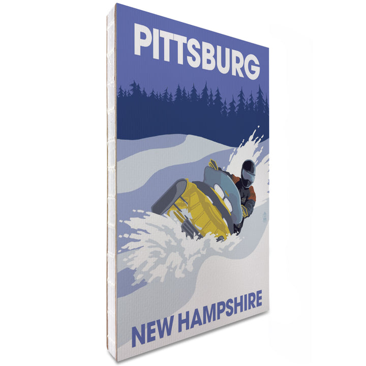 Lined 6x9 Journal, Pittsburg, New Hampshire, Snowmobile Scene, Lay Flat, 193 Pages, FSC paper