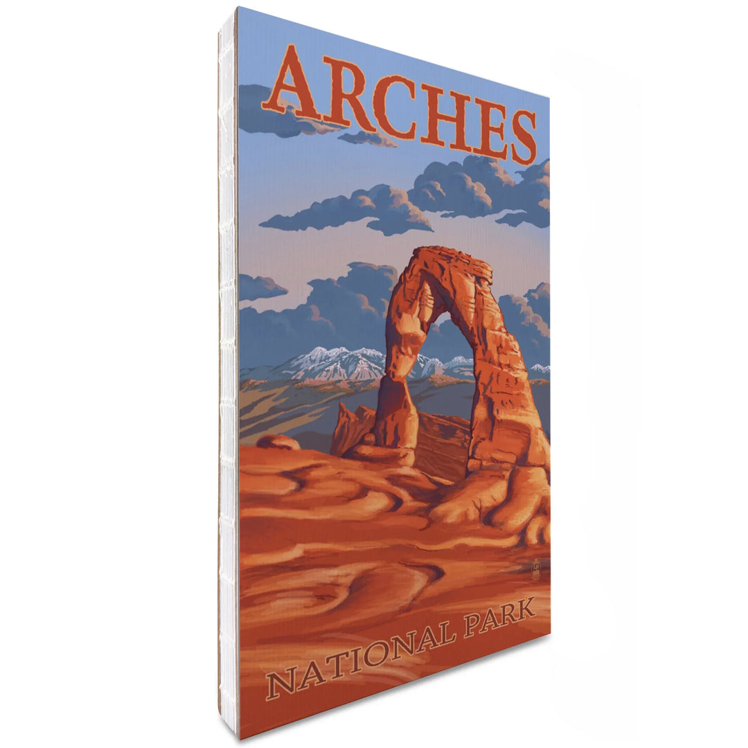 Lined 6x9 Journal, Arches National Park, Utah, Delicate Arch Illustration, Lay Flat, 193 Pages, FSC paper