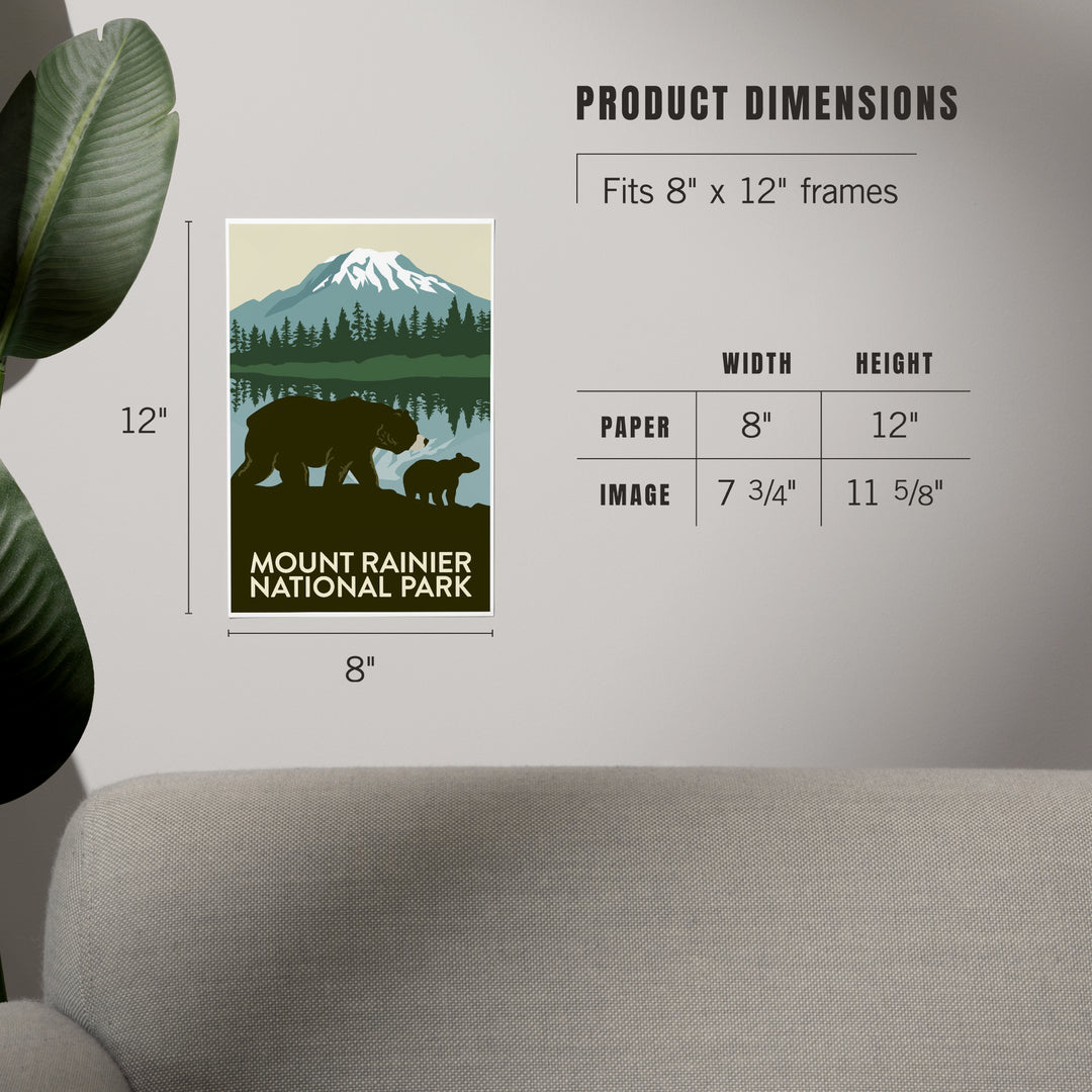 Mount Rainier National Park, Washington, Bears art prints, metal signs