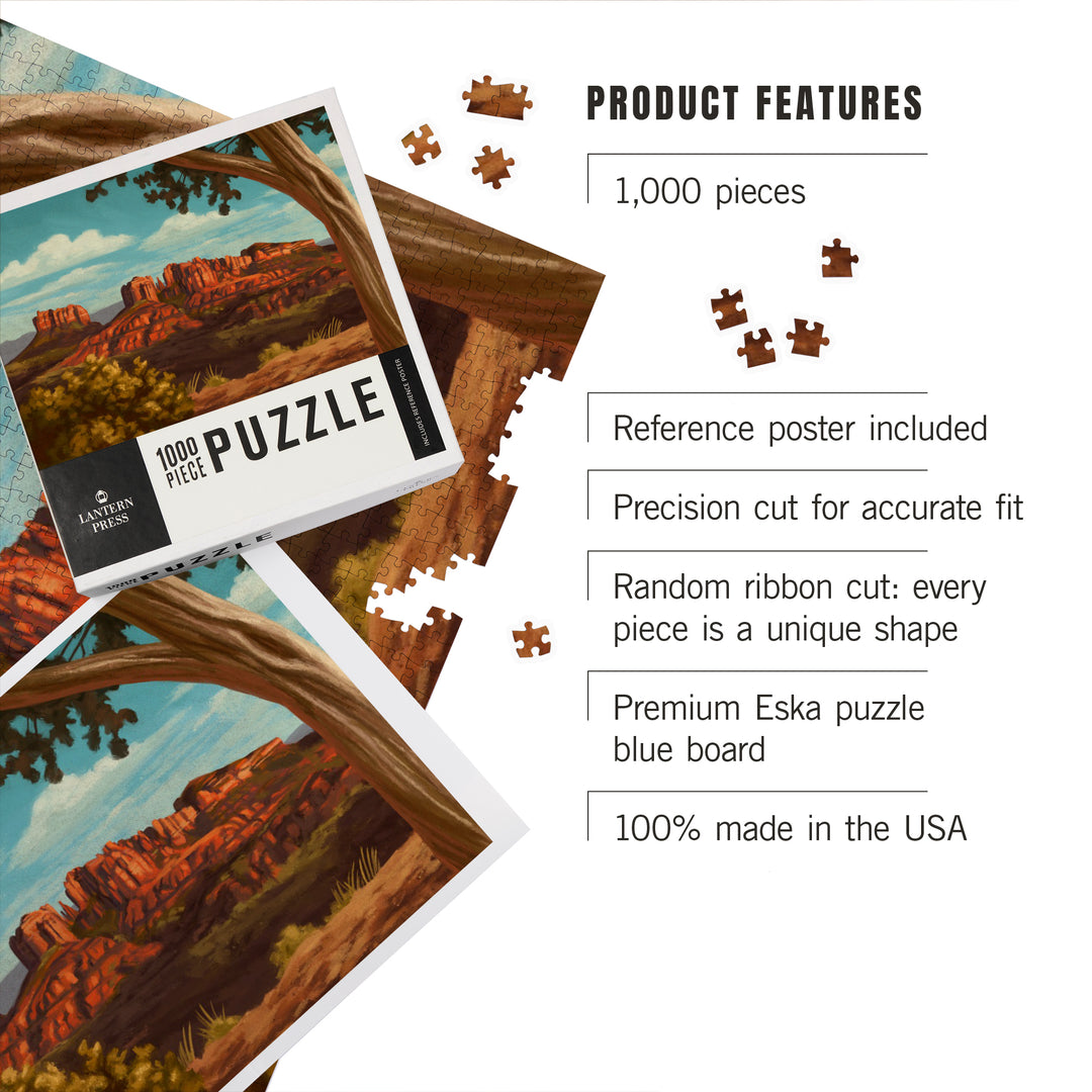 Sedona, Arizona, Canyon Oil Painting, 1000 Piece Jigsaw Puzzle