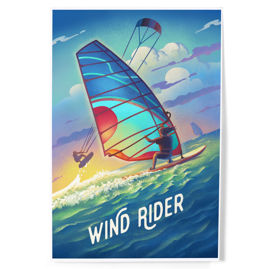 Wind Rider, Lithograph, Windsurfing and Kitesurfing, Art & Giclee Prints