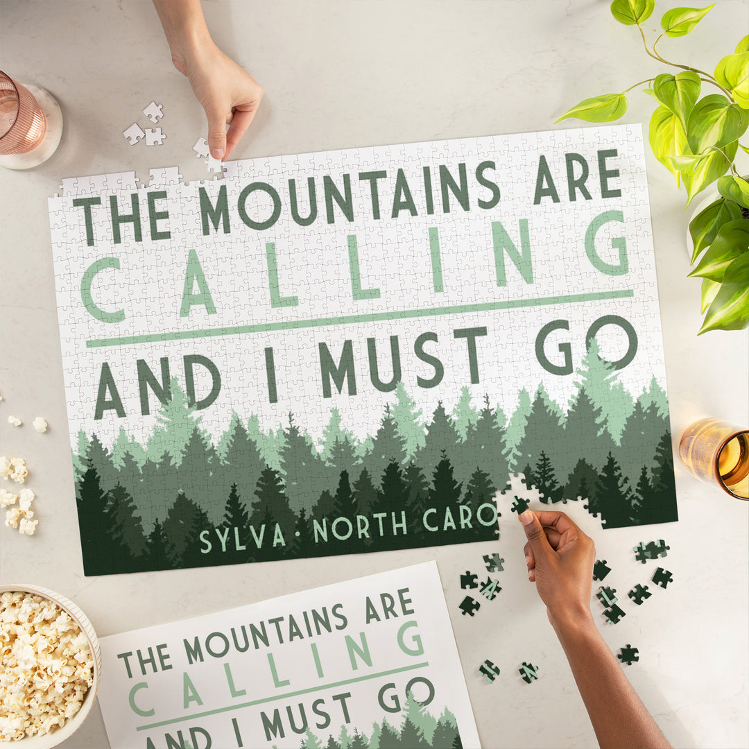 Sylva, North Carolina, The Mountains are Calling, Pine Trees, Jigsaw Puzzle