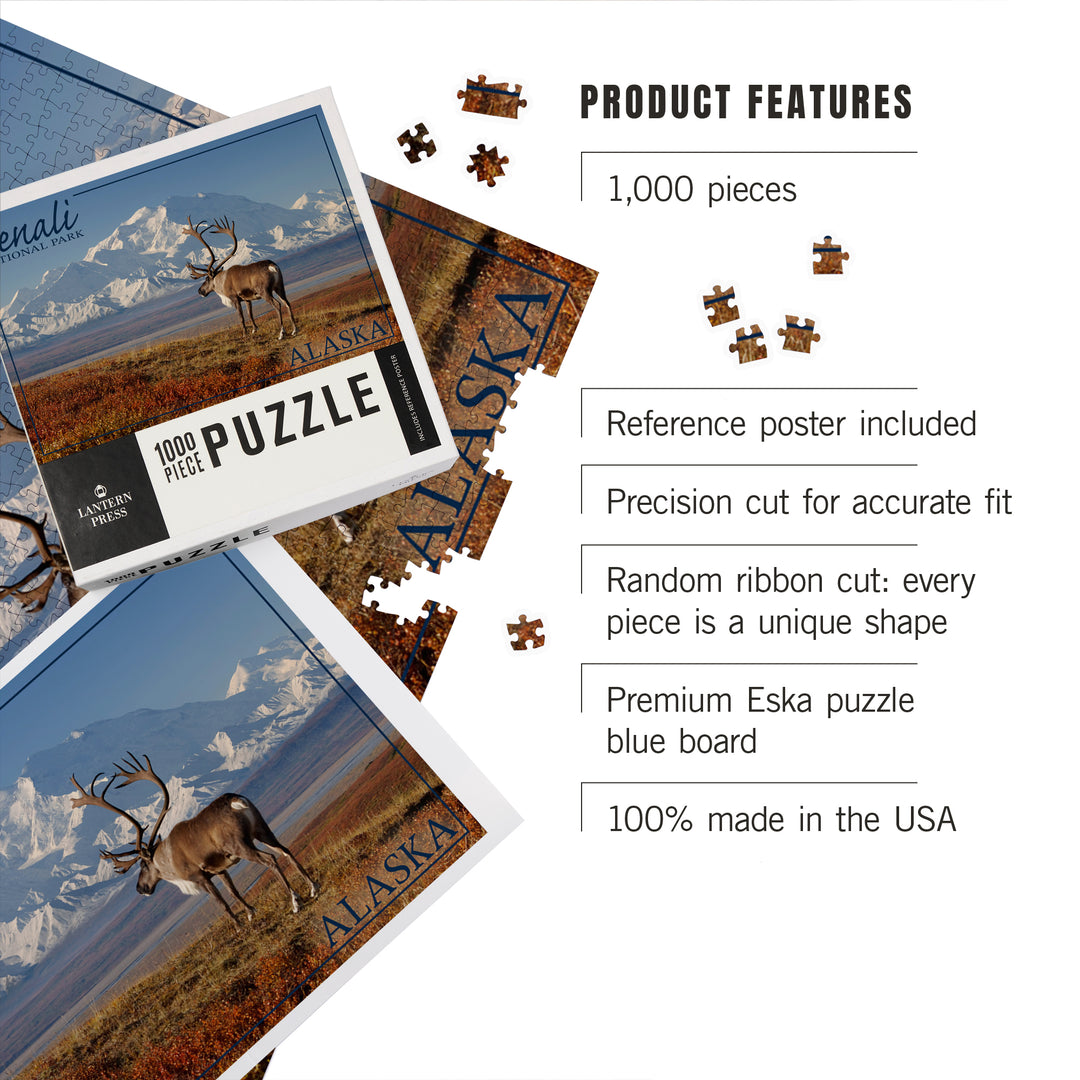 Denali National Park, Alaska, Caribou and Denali, Jigsaw Puzzle