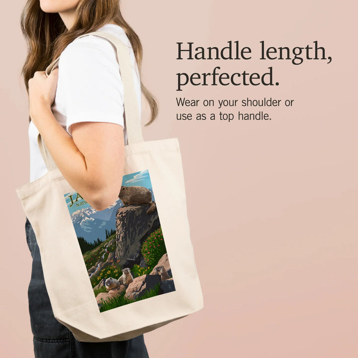 Jasper National Park, Canada, Marmots, Painterly, Tote Bag