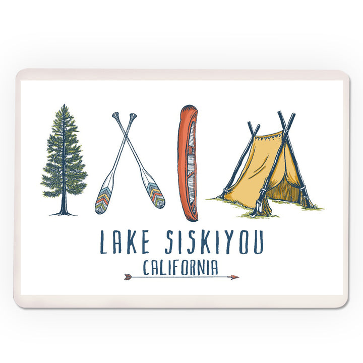 Playing Cards, Lake Siskiyou, California, Adventure Awaits, Lake Icons Design, 52 Card Deck with Jokers in Box, Unique Art