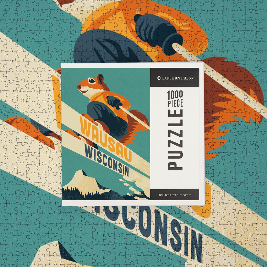 Wassau, Wisconsin, Ski Squirrel, Jigsaw Puzzle