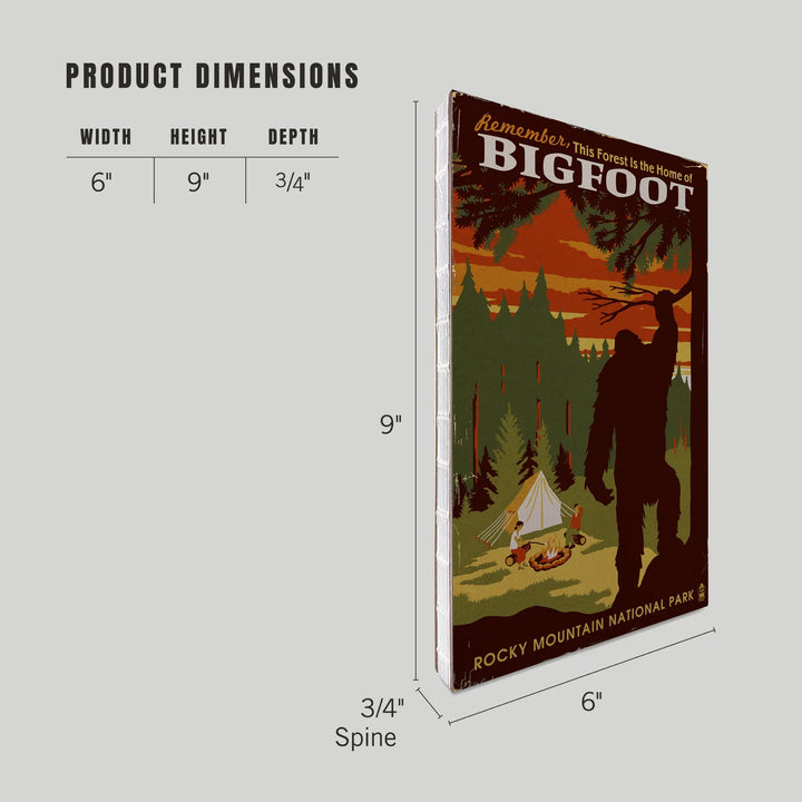 Lined 6x9 Journal, Rocky Mountain National Park, Colorado, Home of Bigfoot, Lay Flat, 193 Pages, FSC paper