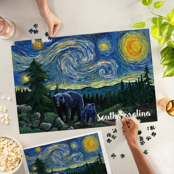 South Carolina, Starry Night, Bear and Cub, Jigsaw Puzzle