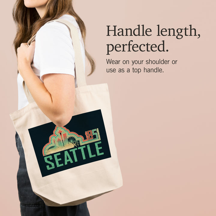 Seattle, Washington, Skyline, Retro,, Tote Bag