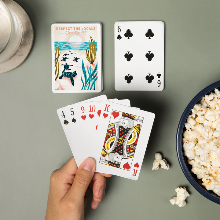 Playing Cards, Cape May, New Jersey, Courageous Explorer Collection, Respect the Locals, 52 Card Deck with Jokers in Box, Unique Art
