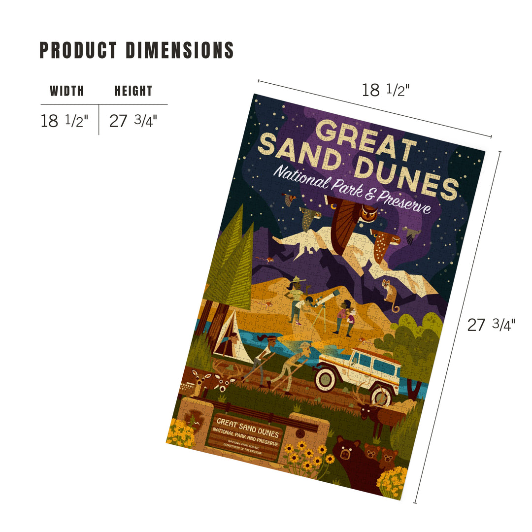 Great Sand Dunes National Park and Preserve, Colorado, Geometric Night Scene, 1000 Piece Jigsaw Puzzle
