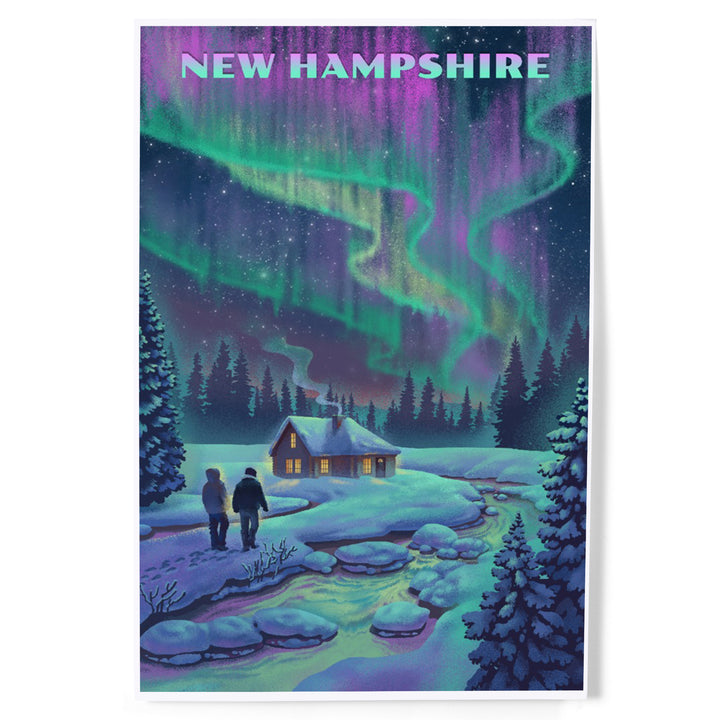 New Hampshire, Northern Lights and Cabin, Art & Giclee Prints