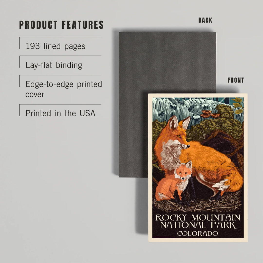 Lined 6x9 Journal, Rocky Mountain National Park, Colorado, Fox and Kit, Letterpress, Lay Flat, 193 Pages, FSC paper