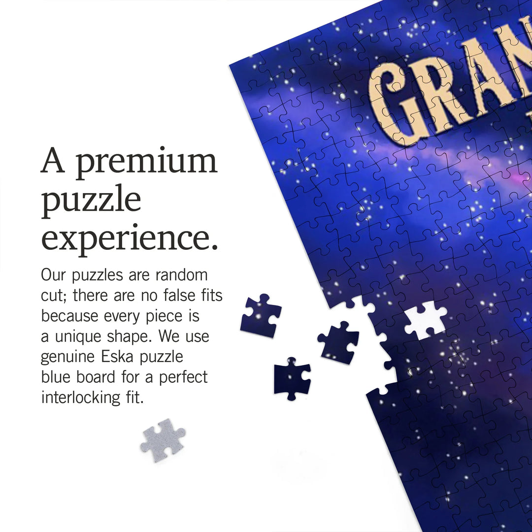 North Rim, Arizona, Oil Painting, Grand Canyon with Stars and Milky Way, 1000 Piece Jigsaw Puzzle