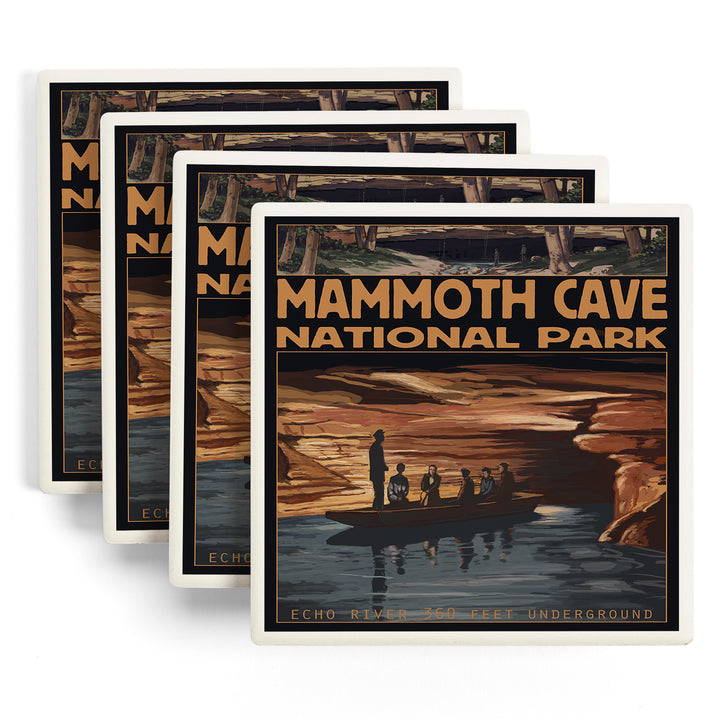 Mammoth Cave National Park, Kentucky, Echo River, Coaster Set - Lantern Press