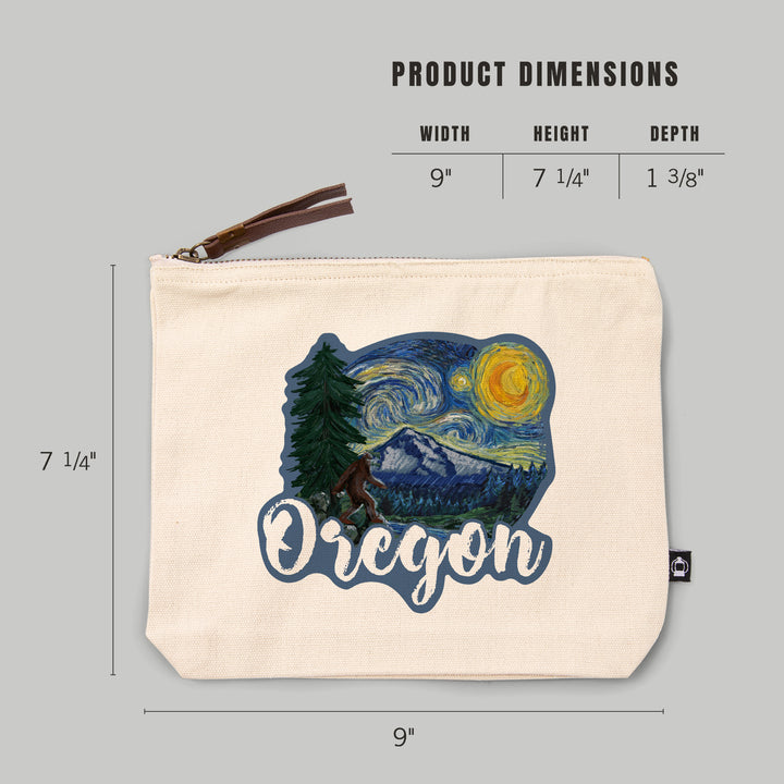 Oregon, Bigfoot, Starry Night, Contour, Lantern Press Artwork, Accessory Go Bag